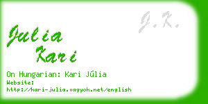 julia kari business card
